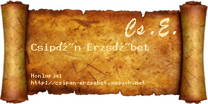 Csipán Erzsébet névjegykártya