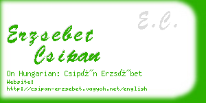 erzsebet csipan business card